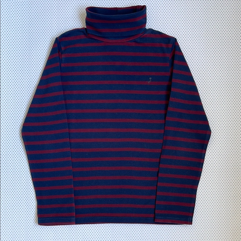 Jacadi Navy and Red Striped Turtleneck